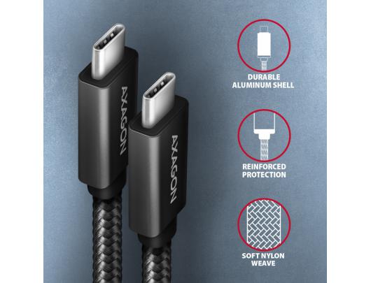 Kabelis AXAGON USB Type C Juodas 1.5 m