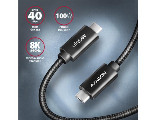Kabelis AXAGON BUCM432-CM10AB 1 m juodas