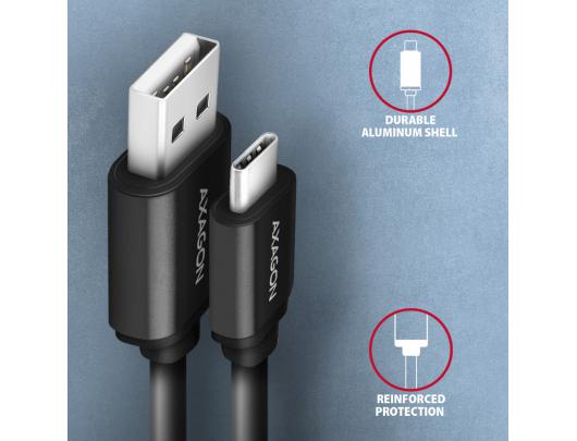 Kabelis AXAGON Male USB Type A Male USB Type C Juodas 0.6 m