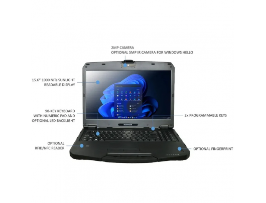 Nešiojamas kompiuteris Durabook S14I G2, i5, 14" FHD, Intel Core i5-1135G7, 8GB, 256GB, Intel UHD Graphics, Win11 Pro, anglų klaviatūra, juodas