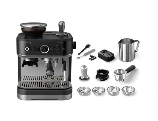 Kavos aparatas Philips PSA3218/10 Barista Brew, pusiau automatinis, 15 barų pompos slėgis, integruotas pieno putų plakiklis, 1350 W, juodas