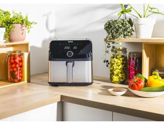 Karšto oro gruzdintuvė TEFAL Easy Fry Mega, 1700 W galia, 7.5 L talpa, juoda