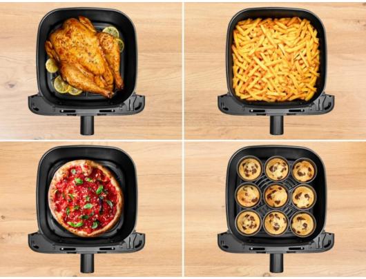 Karšto oro gruzdintuvė TEFAL Easy Fry Mega, 1700 W galia, 7.5 L talpa, juoda