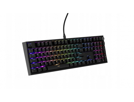 Klaviatūra GENESIS THOR 404 RGB, mechaninė, Outemu Peach Silent, juoda