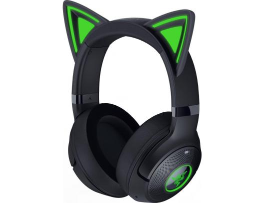 Ausinės Razer Kraken Kitty V2 BT, Bluetooth, virš ausų, su mikrofonu, triukšmo slopinimas, belaidės, juodos.
