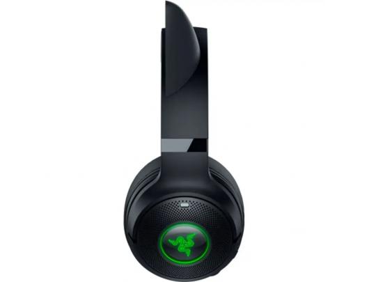 Ausinės Razer Kraken Kitty V2 BT, Bluetooth, virš ausų, su mikrofonu, triukšmo slopinimas, belaidės, juodos.
