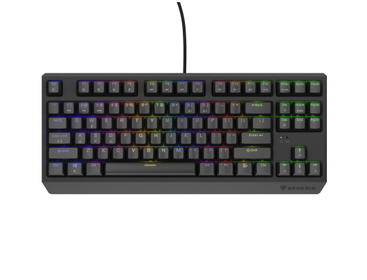 Klaviatūra Genesis THOR 230 TKL, mechaninė, laidinė, US, juoda, USB Type-A, linijinė