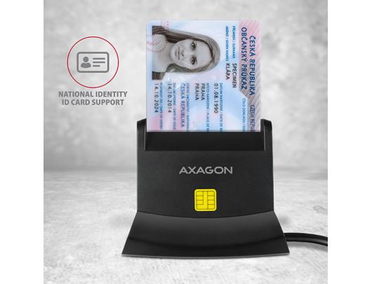 ID kortelių skaitytuvas AXAGON CRE-SM2, universalus stacionarus USB kontaktinis Smart/ID ir SD/microSD/SIM, USB 2.0/USB 1.1