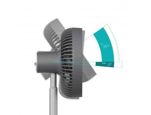 Ventiliatorius Duux Rize Flex, stovas, skersmuo 21 cm, greičių skaičius 4, svyravimas, 10 W, pilkas.