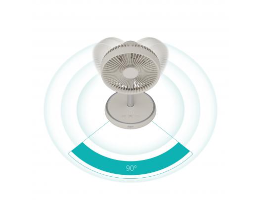Ventiliatorius Duux Rize Flex, 21 cm skersmens, 4 greičiai, su oscilacija, 10 W, pilkšvai rudas.