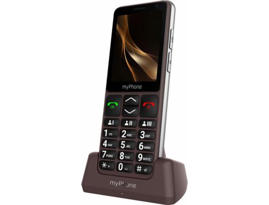 Telefonas myPhone Bueno LTE, 2.8" IPS, 48 MB, 128 MB, Single SIM, MicroSD, 3G, Bluetooth, pagrindinė kamera 2 MP, 2000 mAh, rudas.