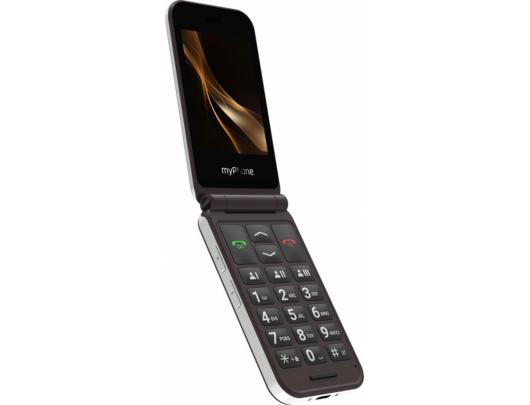 Telefonas myPhone Harmony LTE, 2.8+1.44" IPS, 48 MB, 128 MB, Single SIM, MicroSD, 3G, Bluetooth 5.1, pagrindinė kamera 2 MP, 1300 mAh, rudas.