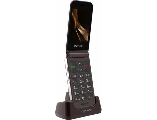 Telefonas myPhone Harmony LTE, 2.8+1.44" IPS, 48 MB, 128 MB, Single SIM, MicroSD, 3G, Bluetooth 5.1, pagrindinė kamera 2 MP, 1300 mAh, rudas.