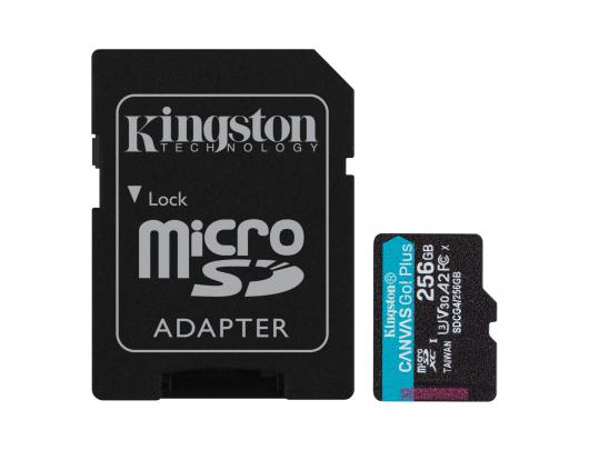 Atminties kortelė Kingston Canvas Go! 256GB microSDXC UHS-I Atminties kortelė Greičio klasė A2 / Vaizdo klasė V30 / UHS-I U3 / Klasė 10