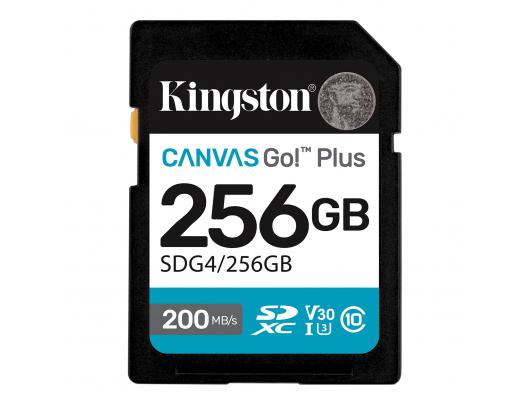 Atminties kortelė Kingston Canvas Go! 256GB SDXC UHS-I Atminties kortelė Greičio klasė Vaizdo klasė V30 / UHS-I U3 / Klasė10