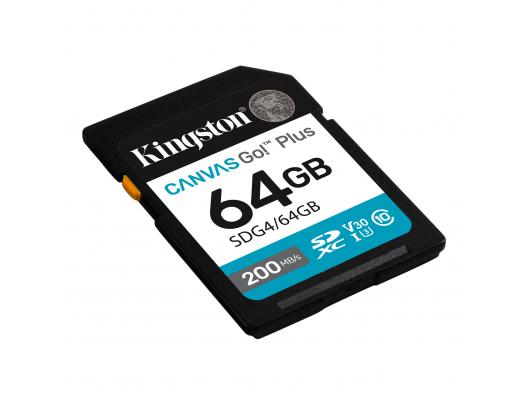 Atminties kortelė Kingston Canvas Go! 64GB SDXC UHS-I Atminties kortelė Greičio klasė Vaizdo klasė V30 / UHS-I U3 / Klasė10