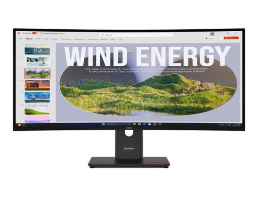 Monitorius Lenovo ThinkVision T34WD-40, 34 in, VA, UWQHD, 120 Hz, HDMI, DisplayPort, USB-C, aukščio reguliavimas, pasukimas, pakreipimas