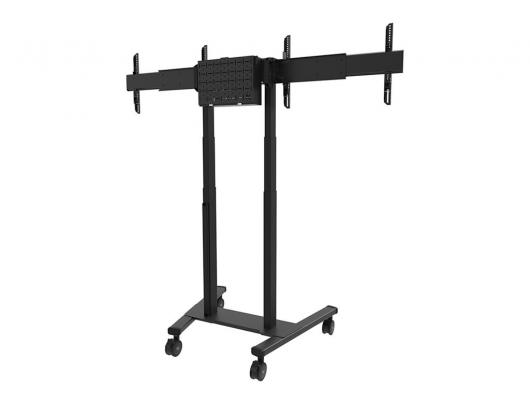 Grindų stovas Neomounts ADM-875BL2, reguliuojamas aukštis, 42-65", maksimali apkrova 40 kg, juodas