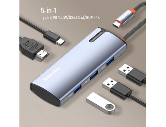 Jungčių stotelė ColorWay CW-HUB01, 5-in-1
