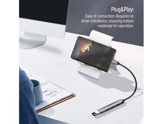 Jungčių stotelė ColorWay CW-HUB04, 4-in-1