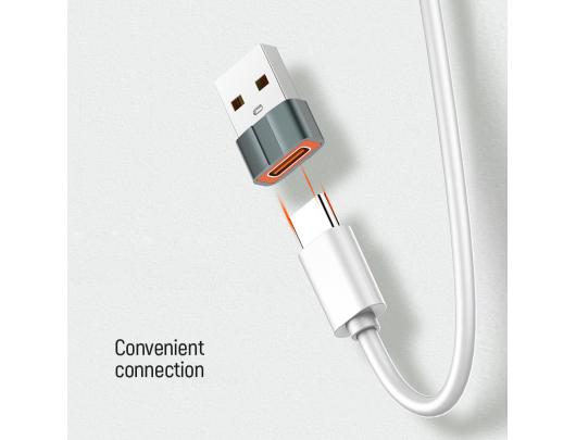 Adapteris ColorWay USB-A į Type-C, pilkas