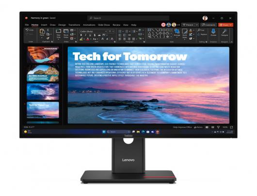 Monitorius Lenovo ThinkVision T27qd-40, 27 in, IPS, QHD 2560x1440, 120 Hz, HDMI, DisplayPort, USB-C, Height, pivot, swivel, tilt, Ethernet.