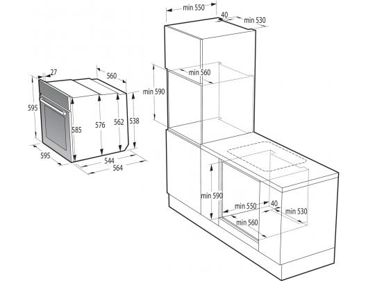 Orkaitė Gorenje BOS6737SYW, 77 L, elektrinė, AquaClean, mechaninis valdymas, garų funkcija, balta