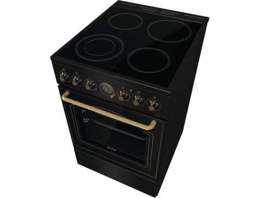 Viryklė Gorenje GECS5B70CLB, kaitlentė vitrokeraminė, orkaitė elektrinė, juoda.