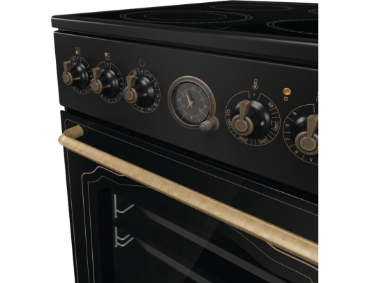 Viryklė Gorenje GECS5B70CLB, kaitlentė vitrokeraminė, orkaitė elektrinė, juoda.