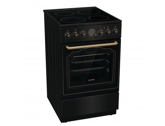 Viryklė Gorenje GECS5B70CLB, kaitlentė vitrokeraminė, orkaitė elektrinė, juoda.