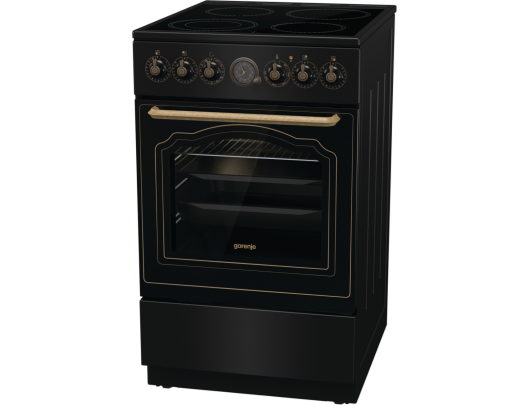 Viryklė Gorenje GECS5B70CLB, kaitlentė vitrokeraminė, orkaitė elektrinė, juoda.