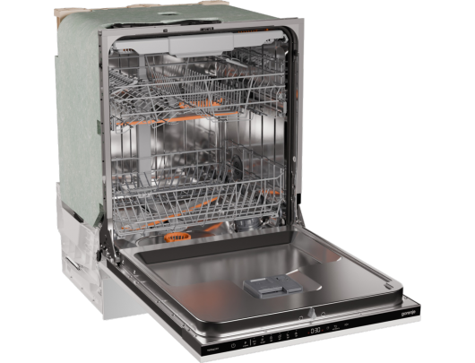 Indaplovė Gorenje GV16D5, pilnai integruota, plotis 59.8 cm, aukštis 81.6 cm, klasė D, Eco programa, talpa 16, juoda.