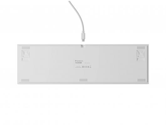 Klaviatūra Genesis Thor 404, mechaninė, laidinė, US, USB, Gateron Yellow Pro, balta