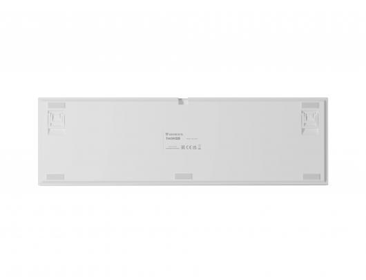 Klaviatūra Genesis Thor 404, mechaninė, laidinė, US, USB, Outemu Peach Silent, balta
