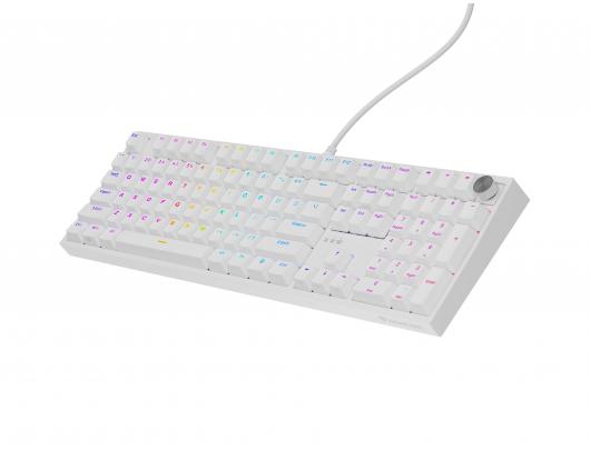 Klaviatūra Genesis Thor 404, mechaninė, laidinė, US, USB, Outemu Peach Silent, balta