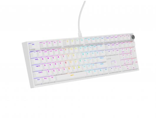Klaviatūra Genesis Thor 404, mechaninė, laidinė, US, USB, Outemu Peach Silent, balta