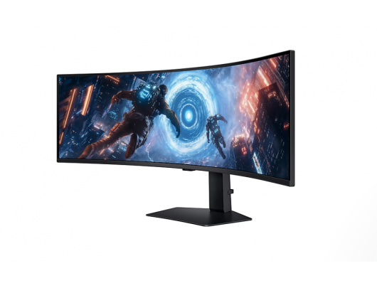 Monitorius Samsung Odyssey G9, VA, Dual Quad HD 5120x1440 144 Hz, 350 cd/m², 2xHDMI, DisplayPort, aukštis, pasukimas, pakreipimas