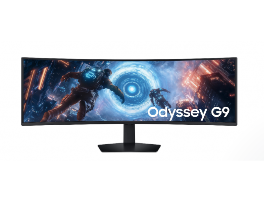 Monitorius Samsung Odyssey G9, VA, Dual Quad HD 5120x1440 144 Hz, 350 cd/m², 2xHDMI, DisplayPort, aukštis, pasukimas, pakreipimas