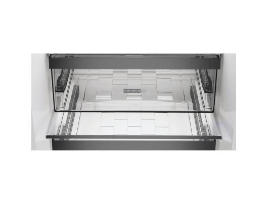 Šaldytuvas Whirlpool WHK 26402 XP4E, laisvai pastatomas, 203.5 cm, apačioje šaldiklis, 249/106 l, klasė E, sidabrinis.