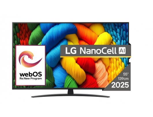 Televizorius LG 55NANO81A3A, 55" 140 cm 4K UHD (2160p) webOS