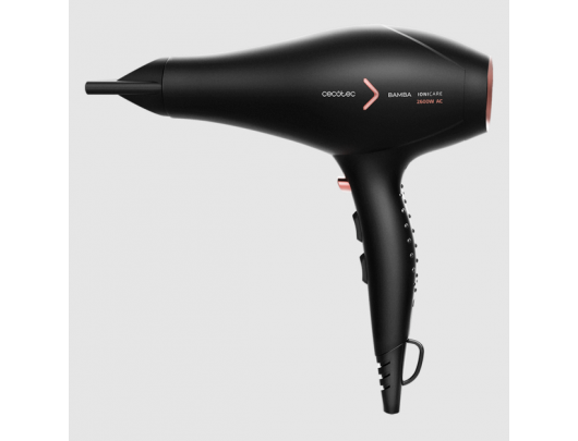 Plaukų džiovintuvas Cecotec Ionicare 5350 Powershine Fire, 2600 W, joninė funkcija, difuzoriaus antgalis, juodas.