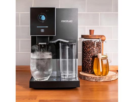 Kavos aparatas Cecotec Cremmaet Compactccino Connected, 19 barų pompos slėgis, įmontuotas pieno putų plakiklis, super-automatinis, juodas