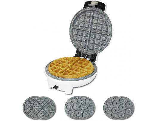 Vaflinė Cecotec Fun Gofrestone 3in1, 700 W, 3 kepiniai, vafliai/keksiukai/spurgos, balta