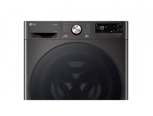 Skalbyklė-džiovyklė LG F4DR711S2BA, A/D, priekinis pakrovimas, 11 kg, 1400 RPM, 57x60 cm, TFT ekranas, džiovinimas 6 kg, garų funkcija, Wi-Fi, juoda.