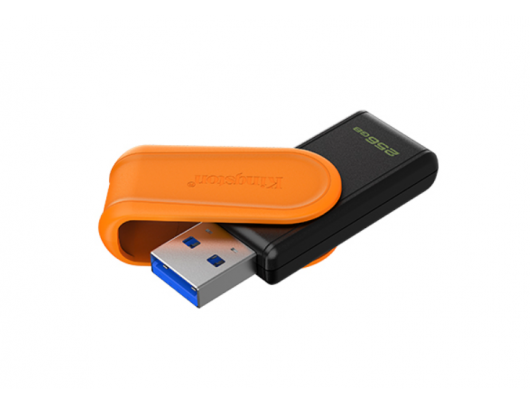 USB raktas Kingston DataTraveler Exodia S, 256GB, USB 3.2 Gen 1, juoda/oranžinė