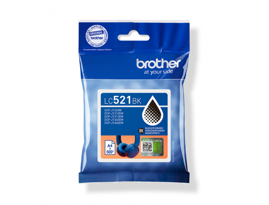 Rašalo kasetė Brother LC521BK, 500 puslapių, juoda