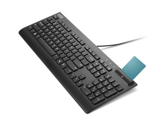 Klaviatūra Lenovo Smartcard II, laidinė, estų, juoda, USB-A, plunžerio tipo jungiklis