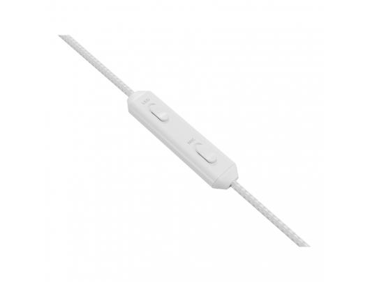 Ausinės Genesis Neon 613 G2, laidinės, ant ausų, su mikrofonu, baltos