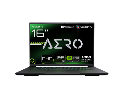Nešiojamas kompiuteris Gigabyte AERO X16, 16", QHD+, 165Hz, AMD Ryzen 7, 16GB DDR5, 1TB SSD, RTX 5060 8GB, Win 11, 802.11ax, BT 5.2, apšviesta klaviatūra.